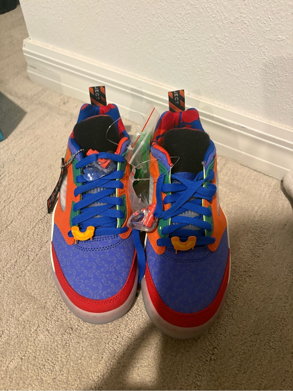 Jordan Kids Sneakers in Blue, Orange, Red with Black Accents